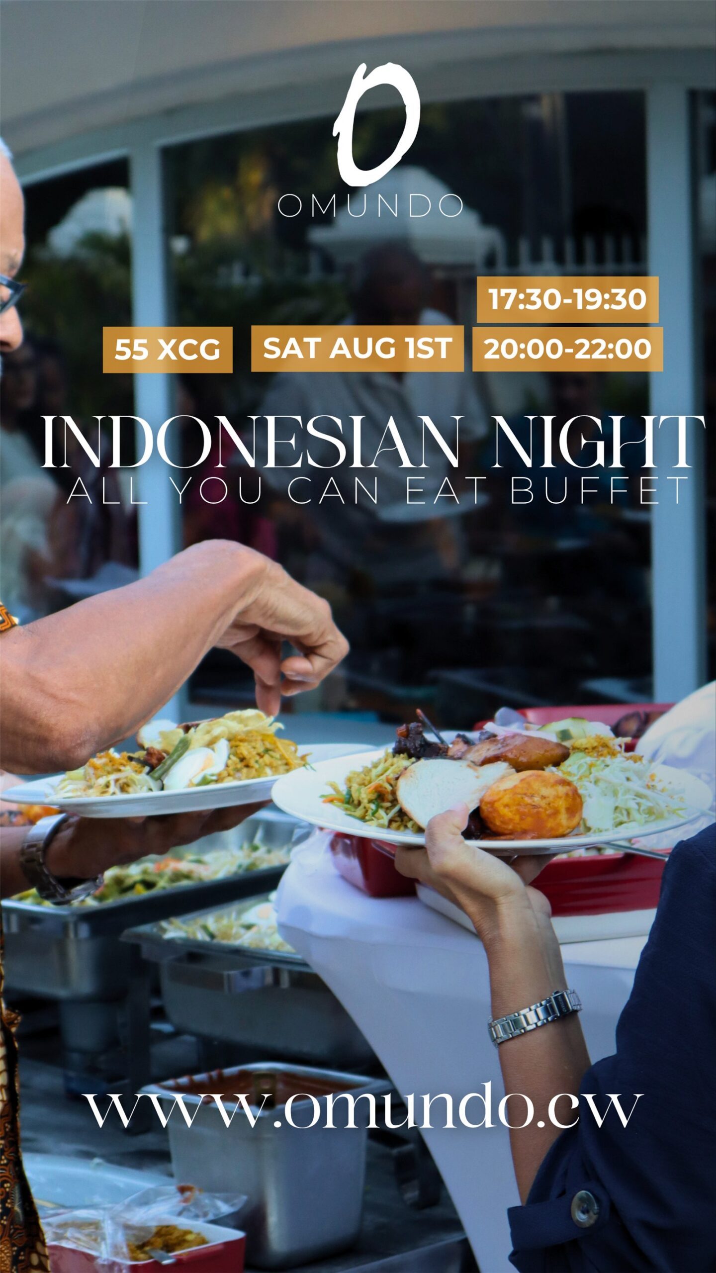 Omundo team member serving at Indonesian Night