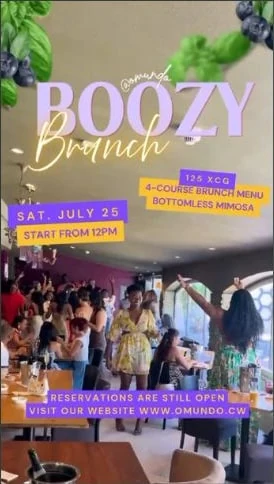 Fiesta Boozy Brunch en Omundo Curaçao